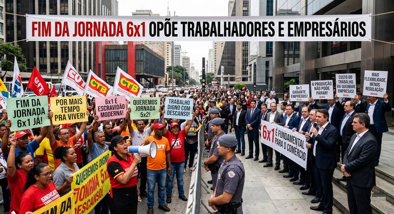  Fim da jornada 6×1 opõe trabalhadores e empresários